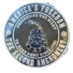 2nd Amendment Metal Sign America’s Freedom Second Amendment 12” Sealed